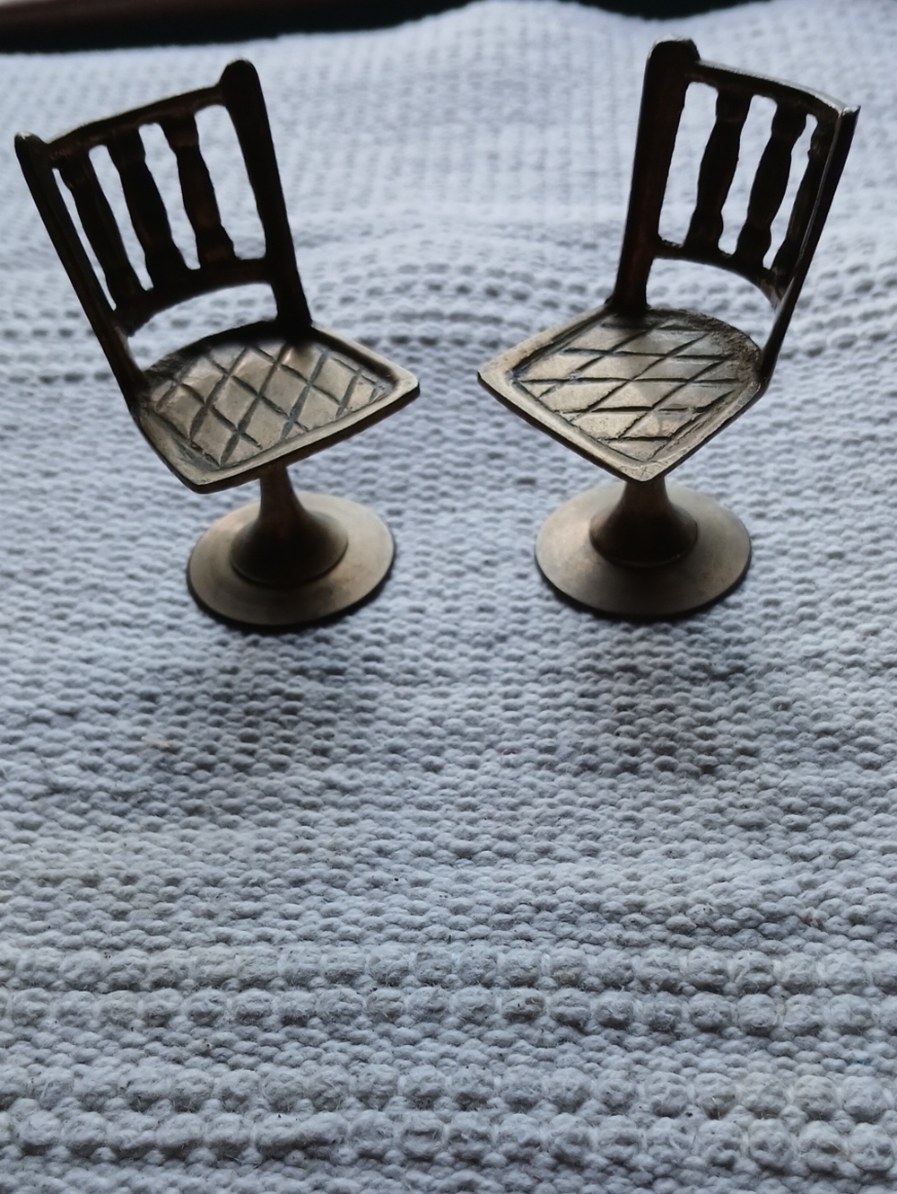 2 Brass Decorative Mini Chair Doll House